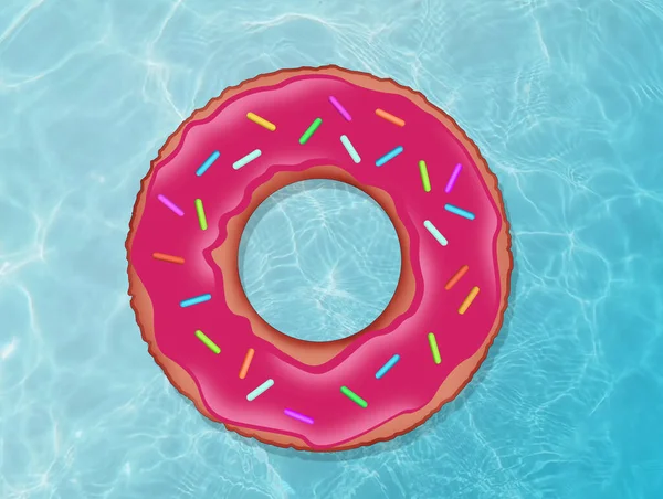Ilustração Colchão Inflável Forma Donut — Fotografia de Stock