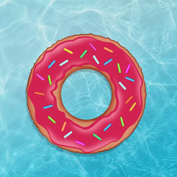 Colchão Inflável Forma Donut Piscina — Fotografia de Stock