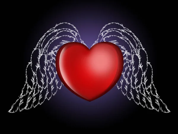 Иллюстрация Сердца Крыльями — стоковое фото