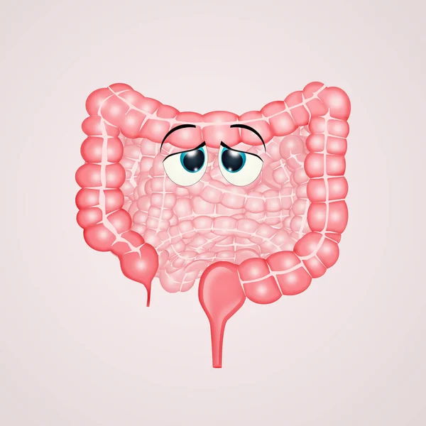 腸の面白いイラスト — ストック写真