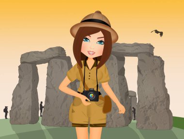 Stonehenge 'deki kız kaşifin çizimi