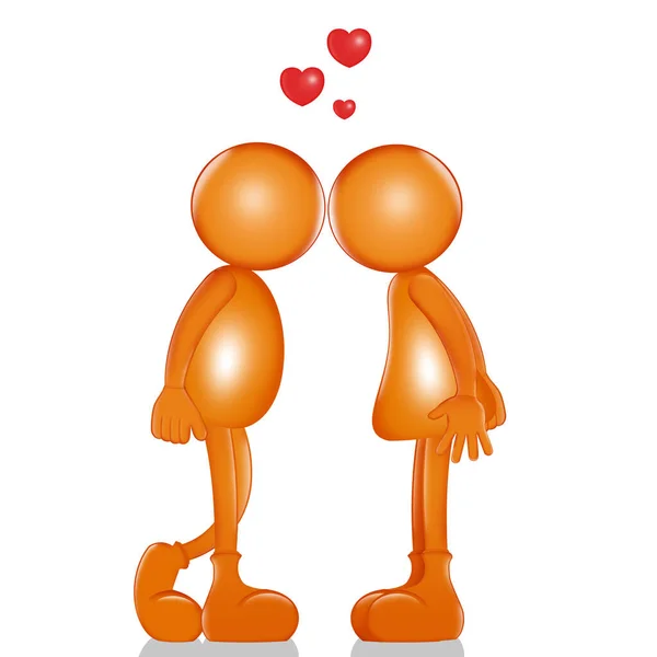 Stylized Illustration Loving Couple — Stock Photo, Image