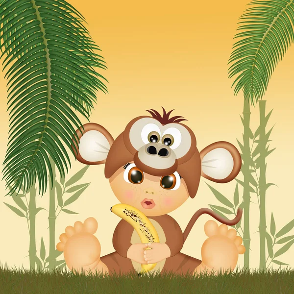 Child Dressed Monkey — Stock Photo, Image