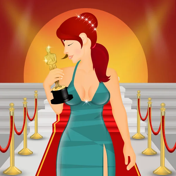 Illustration Actress Red Carpet — Stock Photo, Image