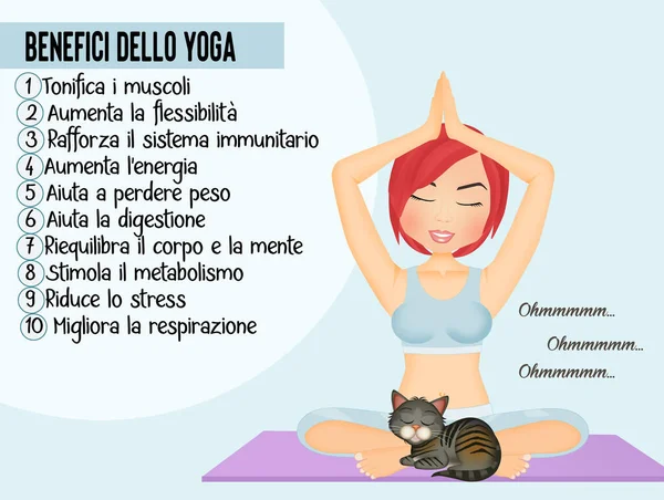 Ilustración Los Beneficios Del Yoga — Foto de Stock