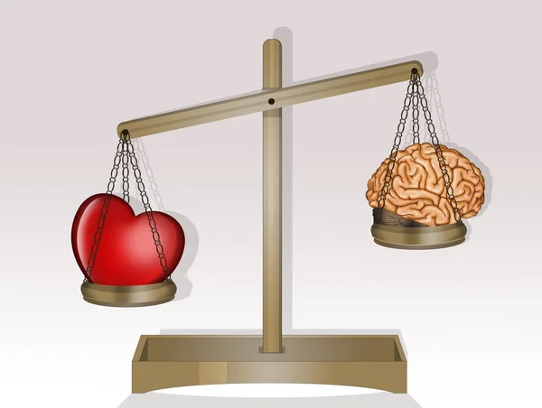 Illustration Heart Brain Scales — Stock Photo, Image