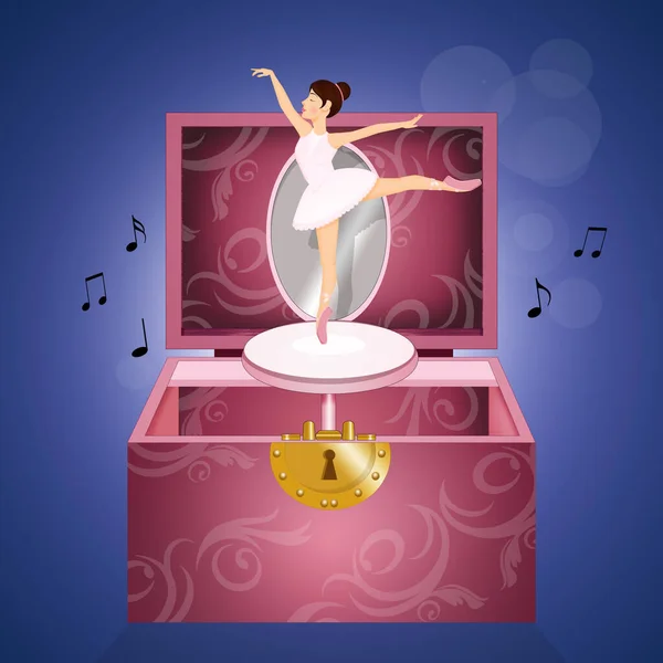 Illustration Dancer Girl Box — Fotografia de Stock