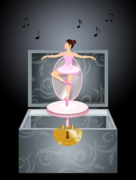 ダンサー付きオルゴールセットの可愛いイラスト — ストック写真