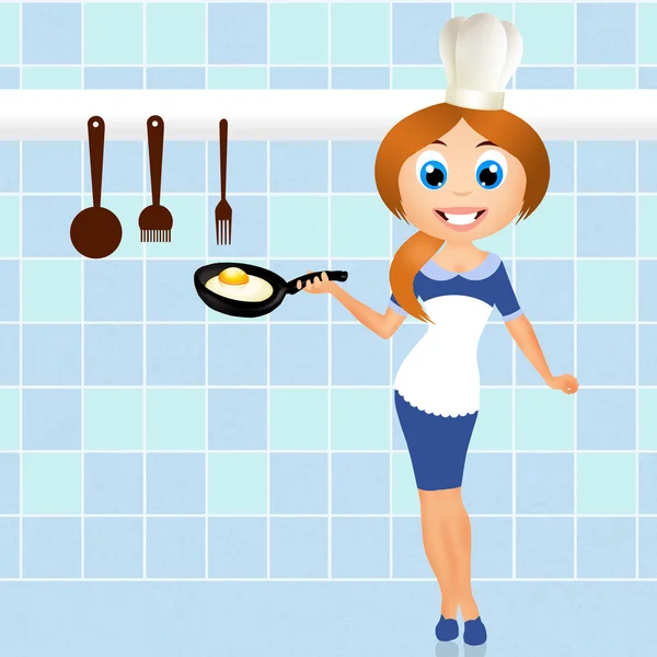 Vrouw chef-kok — Stockfoto