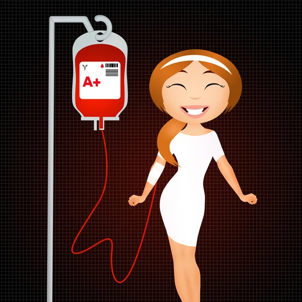 Girl donates blood — Stock Photo, Image