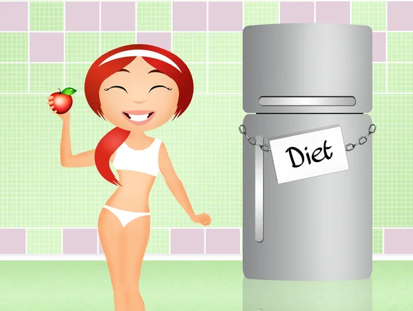 Girl on a diet — Stock Photo, Image