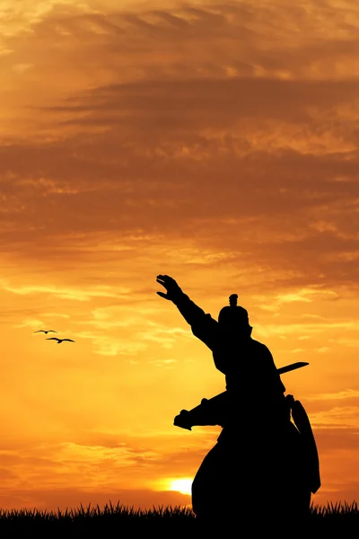 Samurai with sword — Stock Photo, Image