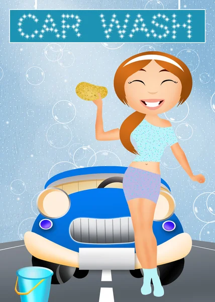 Sexy car wash — Stock Photo, Image