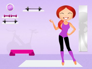 kızı spor salonunda