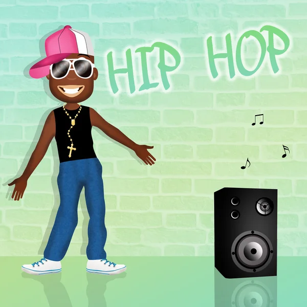 Homme noir dansant hip hop — Photo