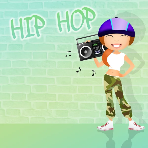 Menina dançando hip hop — Fotografia de Stock