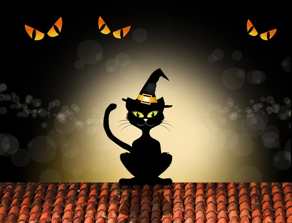 검은 고양이 만화 — 스톡 사진