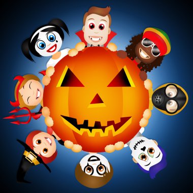 Cadılar Bayramı için giyinmiş çocuk