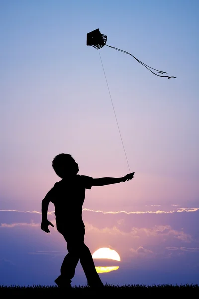 Niño con cometa — Foto de Stock