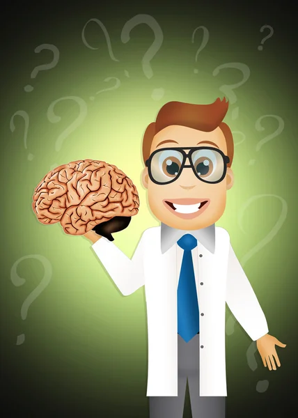 Man with brain — Stock Photo, Image