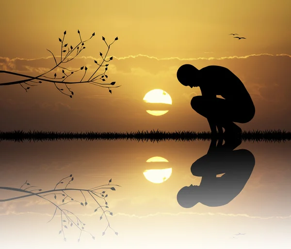 L'uomo in meditazione — Foto Stock