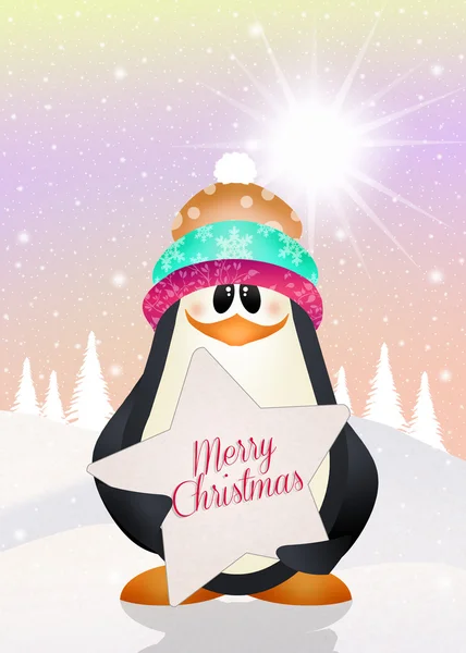 Pinguïn met Kerstmis — Stockfoto