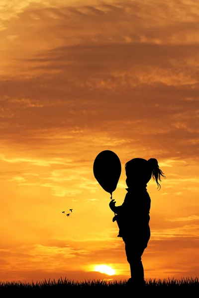 Little girl with balloon — Stock Photo, Image