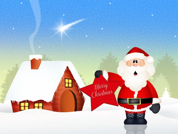 Santa Claus in winter landscape — Stock Photo, Image