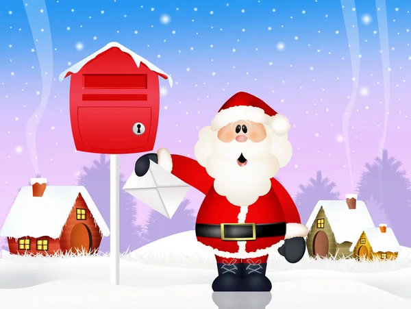 Санта-Клаус со списком желаний — стоковое фото