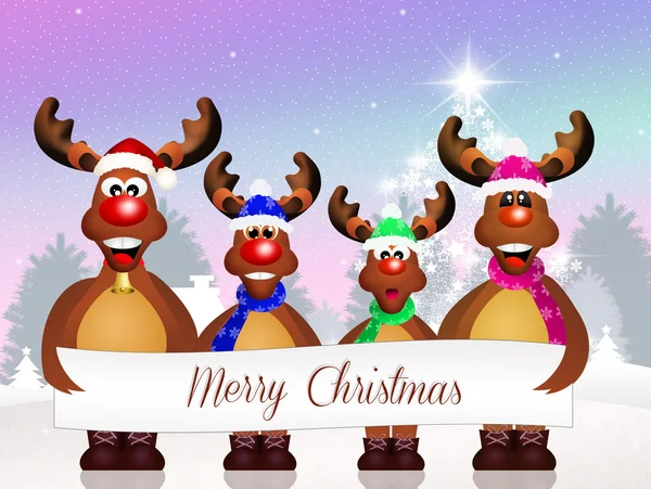 Reindeer family at Christmas — Stock Photo, Image