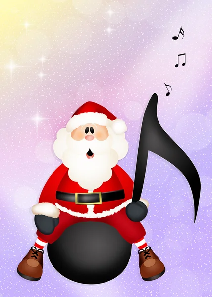 音乐笔记的圣诞老人 — 图库照片