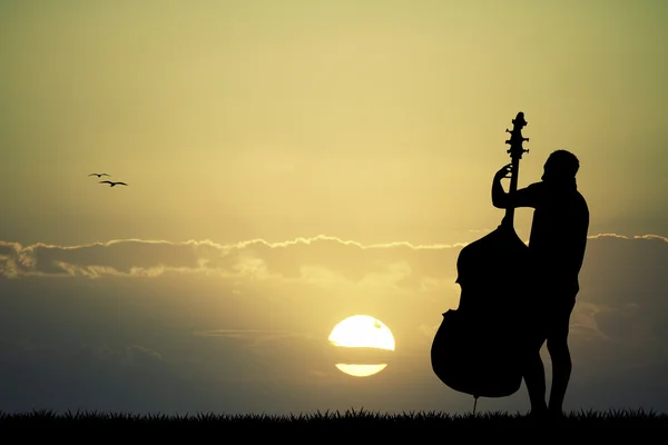 Homme avec violoncelle — Photo