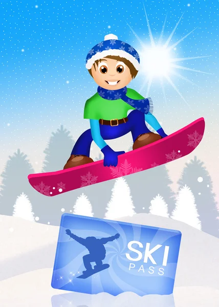 Passe de esqui — Fotografia de Stock