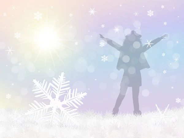 Happy girl in winter — Stock Photo, Image