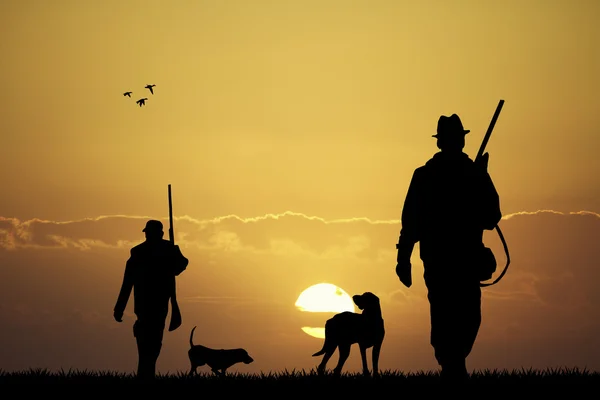 Hunter at sunset — Stock Photo, Image