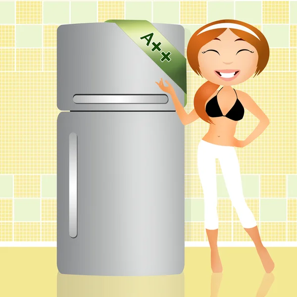 Холодильник енергозбереження — стокове фото