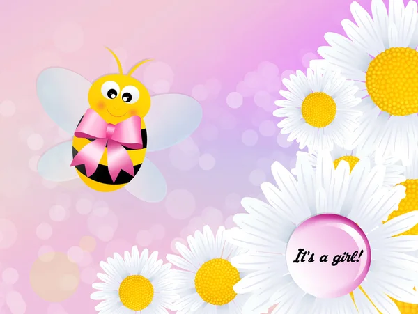 Пчела за девочку — стоковое фото