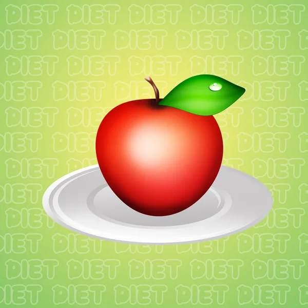 Apple in the plate — Stock Photo, Image