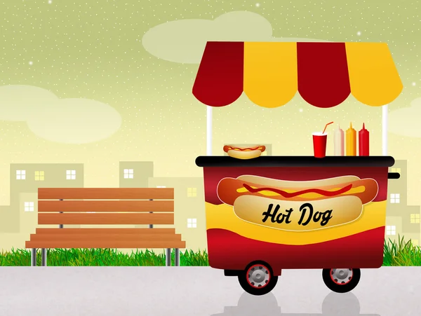 Hot dog cart — Stock Photo, Image