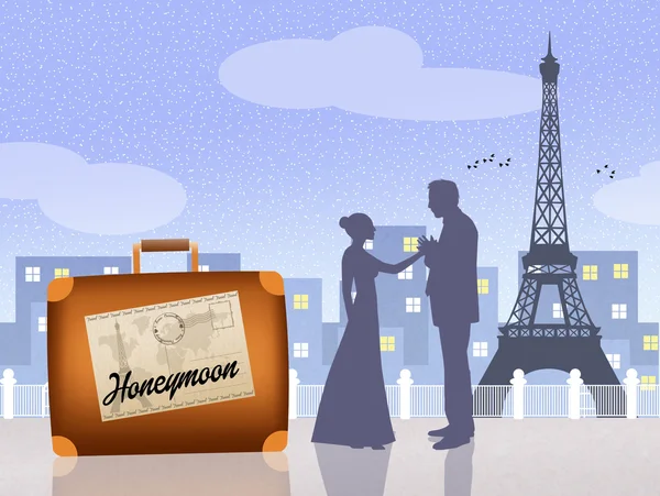 Honeymoon in Paris — Stock Photo, Image