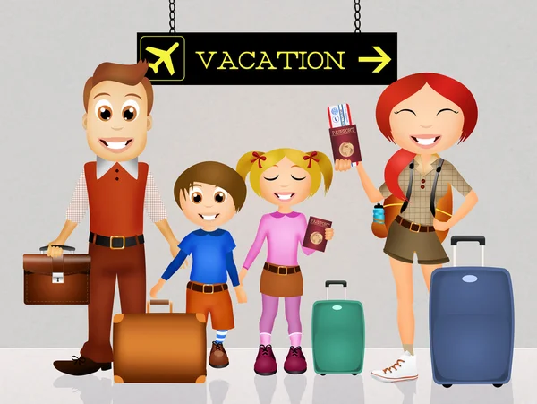 La famiglia va in vacanza — Foto Stock