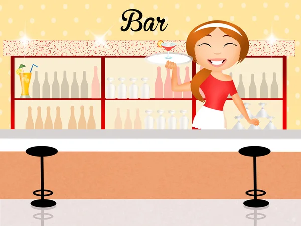 Girl in the bar — Stock Photo, Image