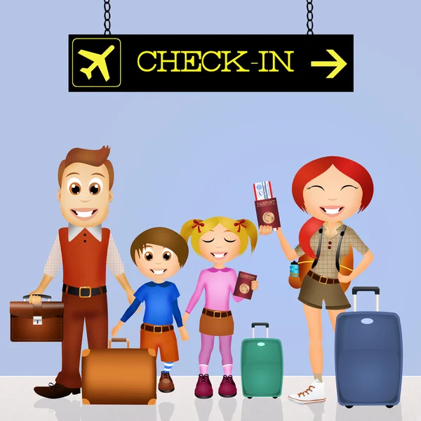 Family airport — Stock Photo, Image