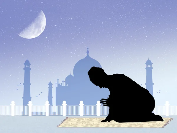 Muslim man prayer — Stock Photo, Image