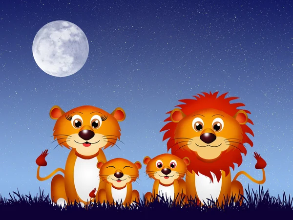 Lions family — Stockfoto