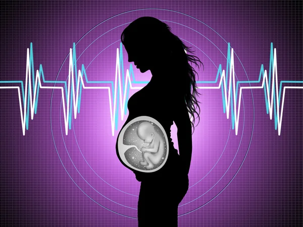 Pregnant woman makes ultrasound — Stock Photo, Image