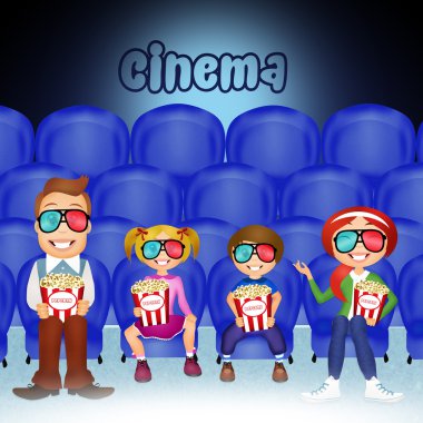 Sinema izlerken aile 3d