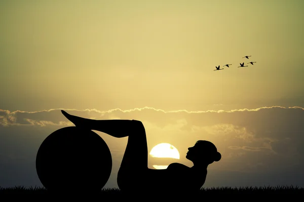 Pilates při západu slunce — Stock fotografie