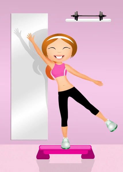 Step aerobic workout — Stock Photo, Image