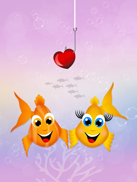 Fishes in love — Stock Photo, Image